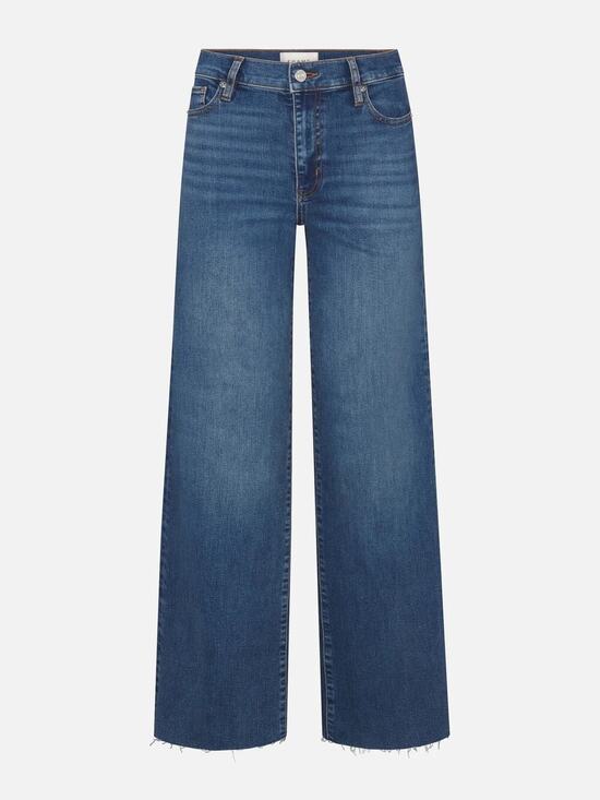 FRAME Denim - FRAME Le Slim Palazzo Jeans in 'Canals Raw' wash Size 33 — High Rise Wide Leg